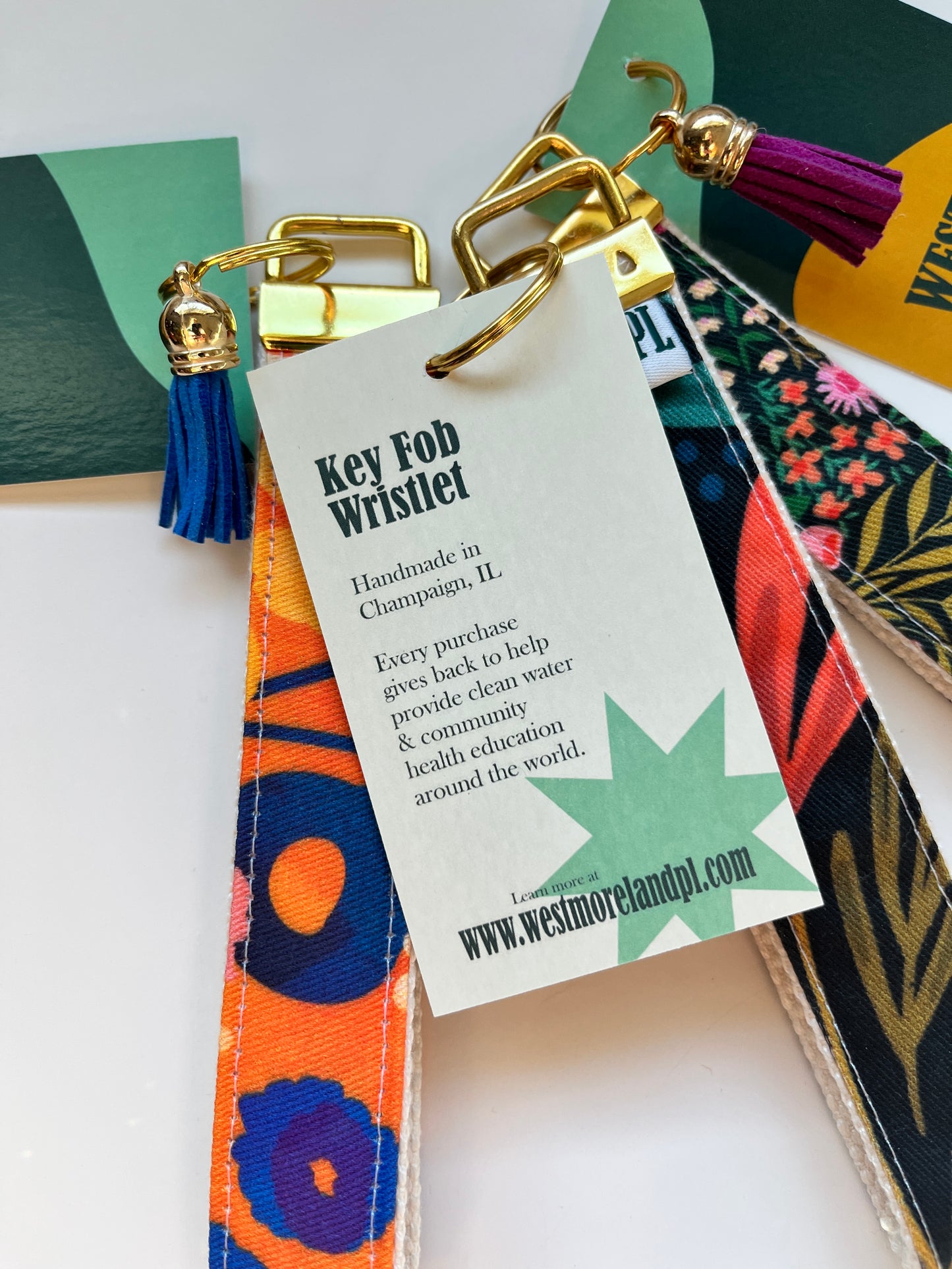 Key Fob Wristlet - Red Poppy Floral