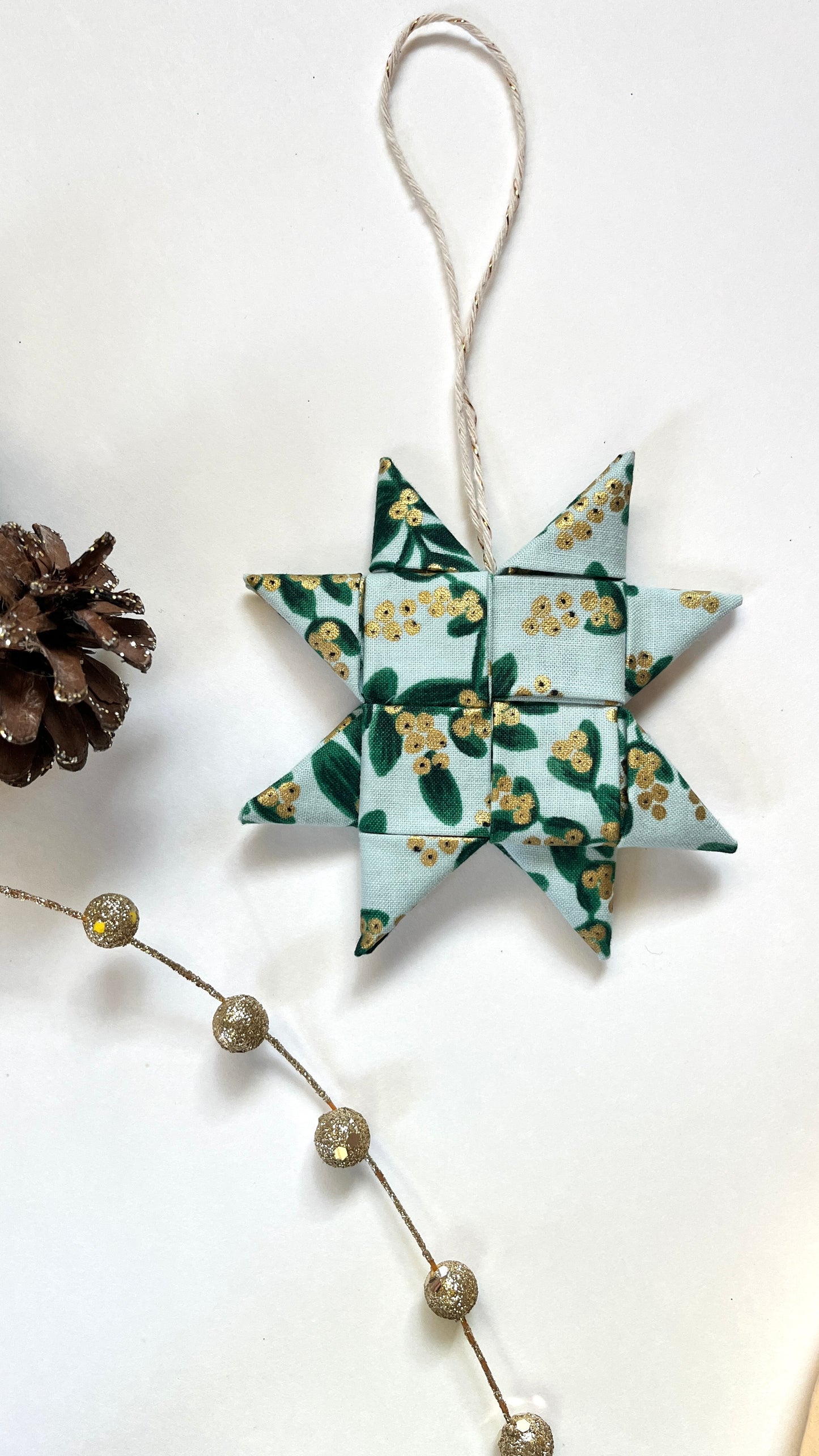 Traditional Holiday Scandinavian Star Fabric Ornaments