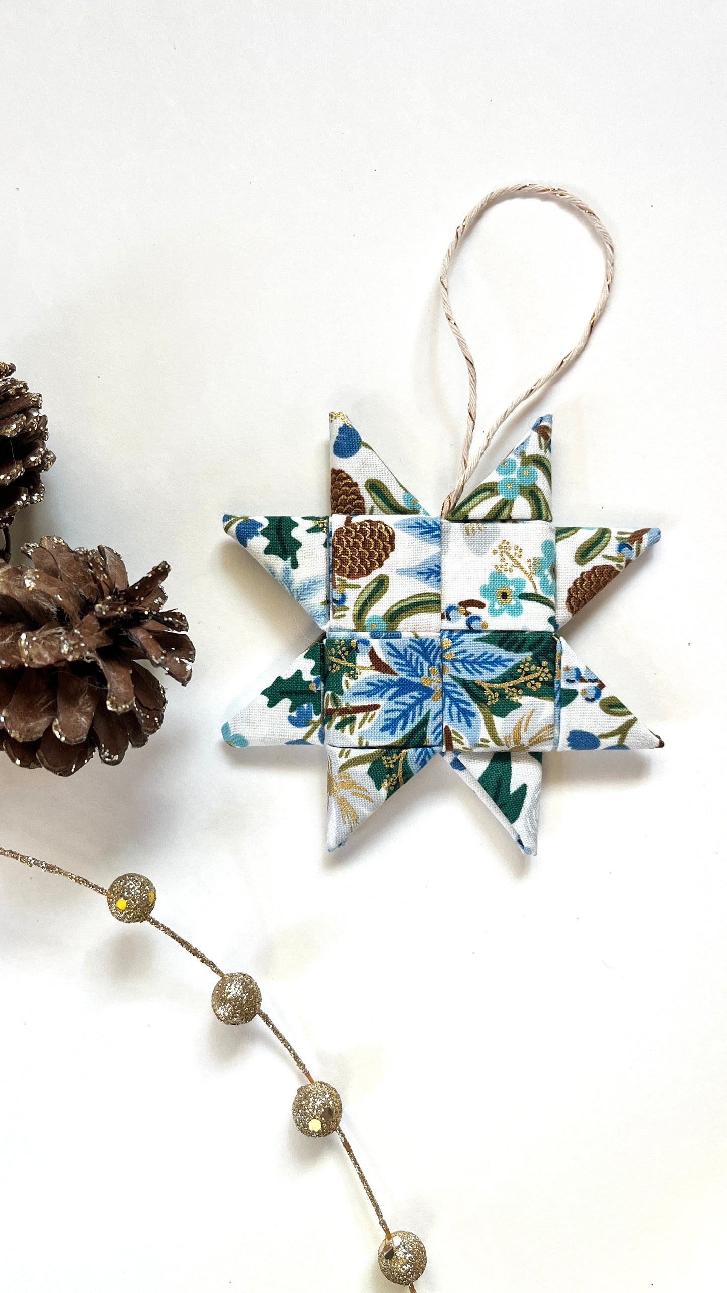 Traditional Holiday Scandinavian Star Fabric Ornaments