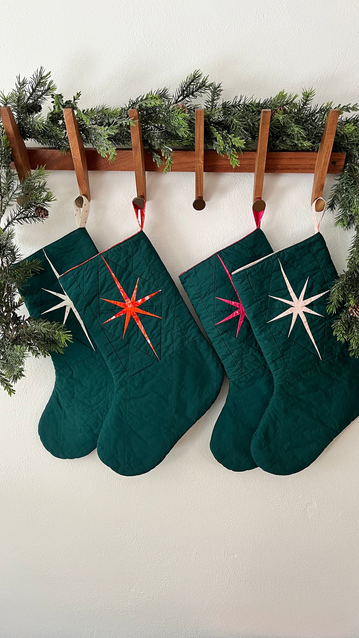 Evergreen Starburst Quilted Stocking