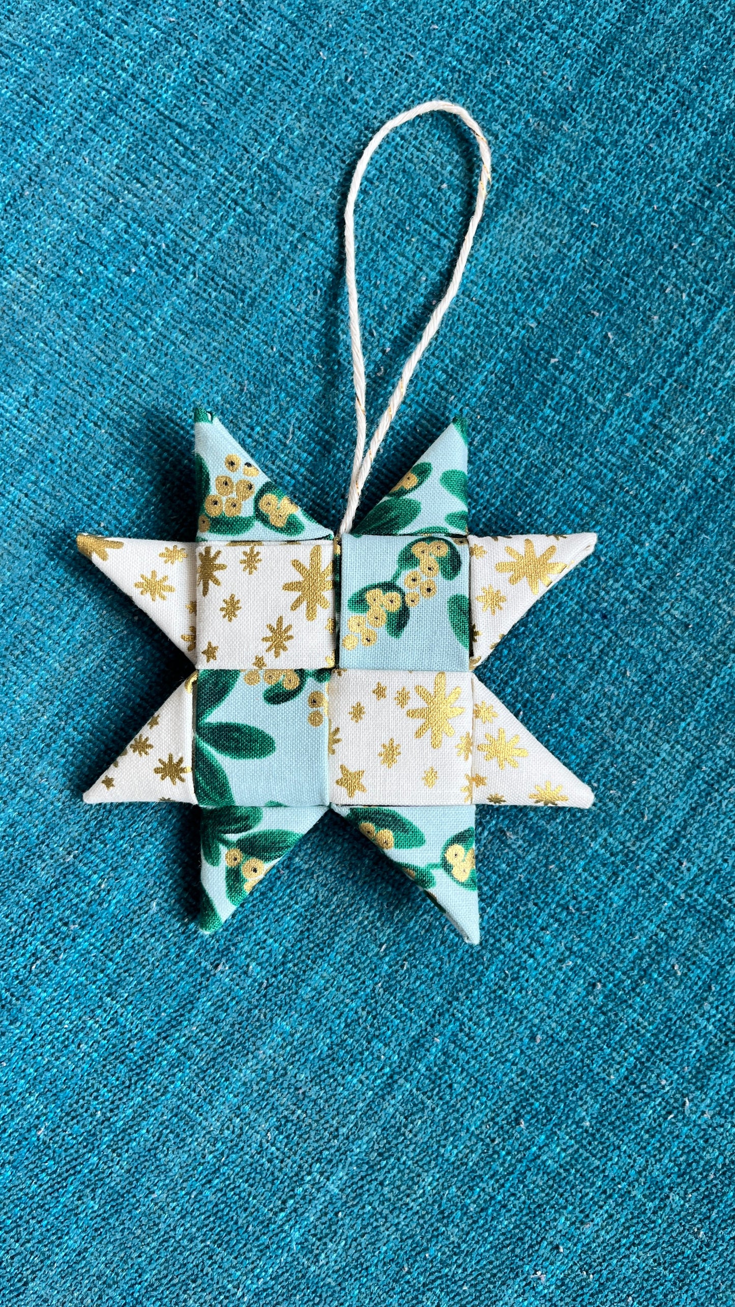 Traditional Holiday Scandinavian Star Fabric Ornaments