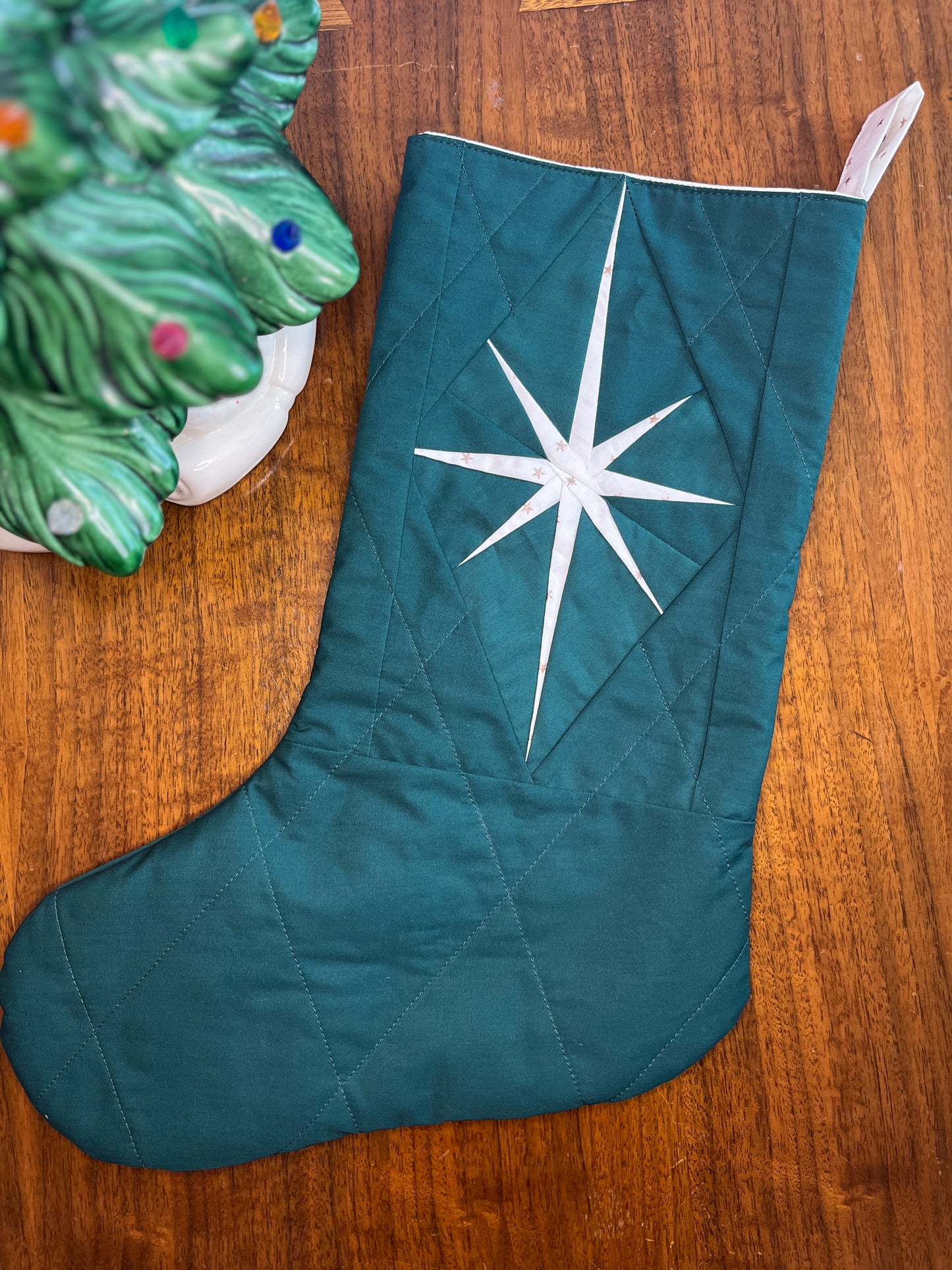 Evergreen Starburst Quilted Stocking