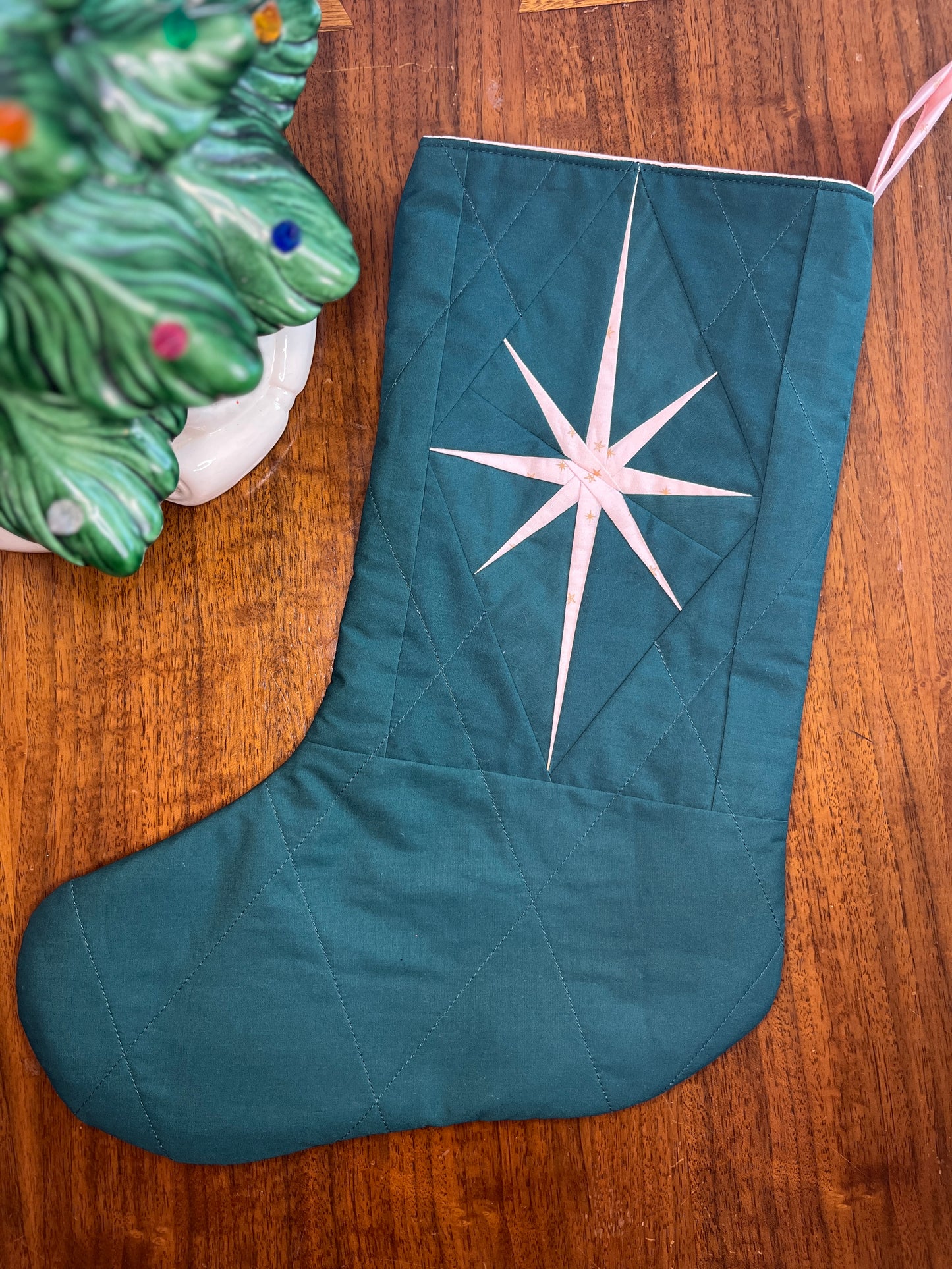 Evergreen Starburst Quilted Stocking