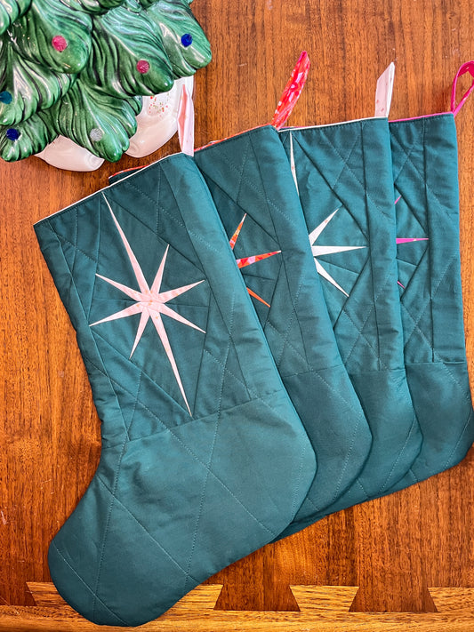 Evergreen Starburst Quilted Stocking