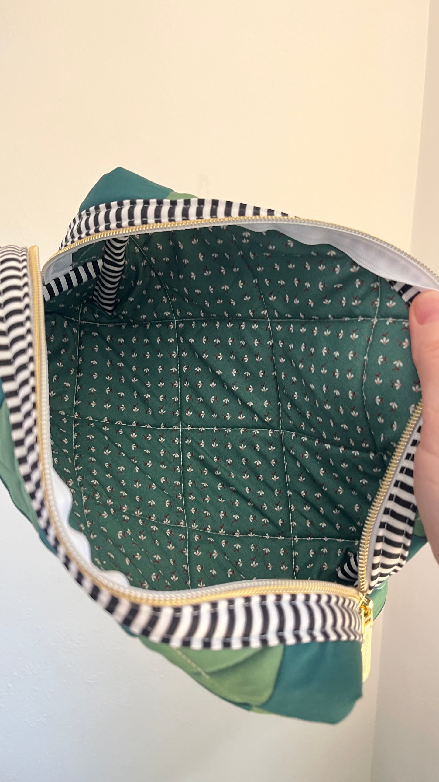 Checkered Quilted Boxy Pouch