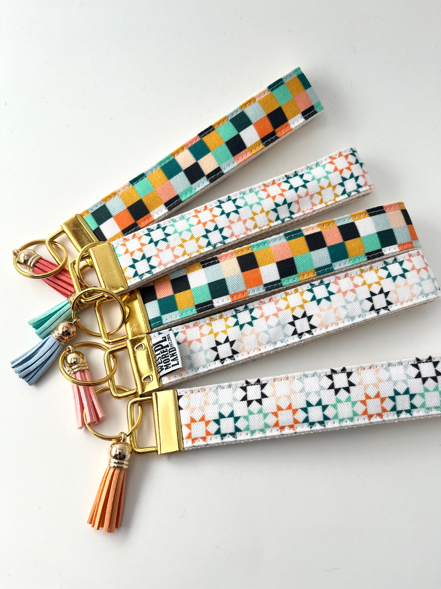 Key Fob Wristlet - Modern Quilt Stars