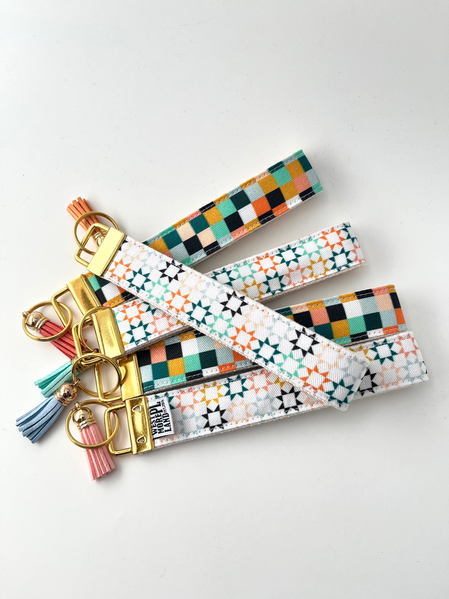 Key Fob Wristlet - Modern Quilt Stars