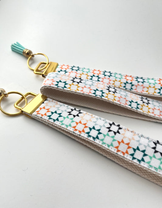 Key Fob Wristlet - Modern Quilt Stars