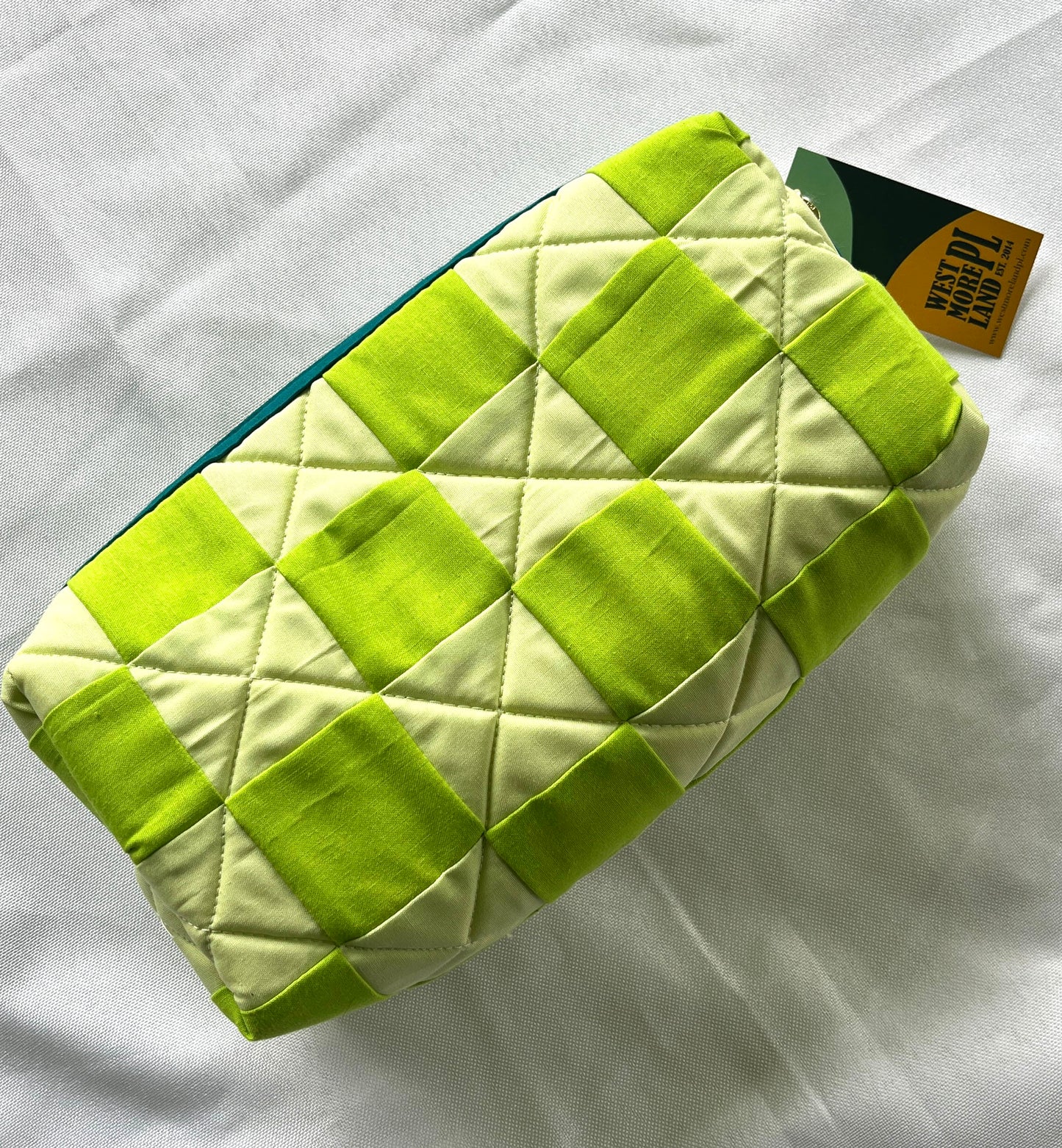 Checkered Quilted Boxy Pouch
