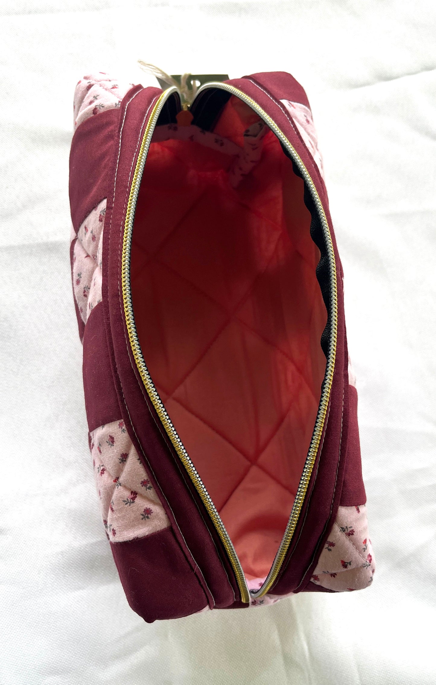 Checkered Quilted Boxy Pouch