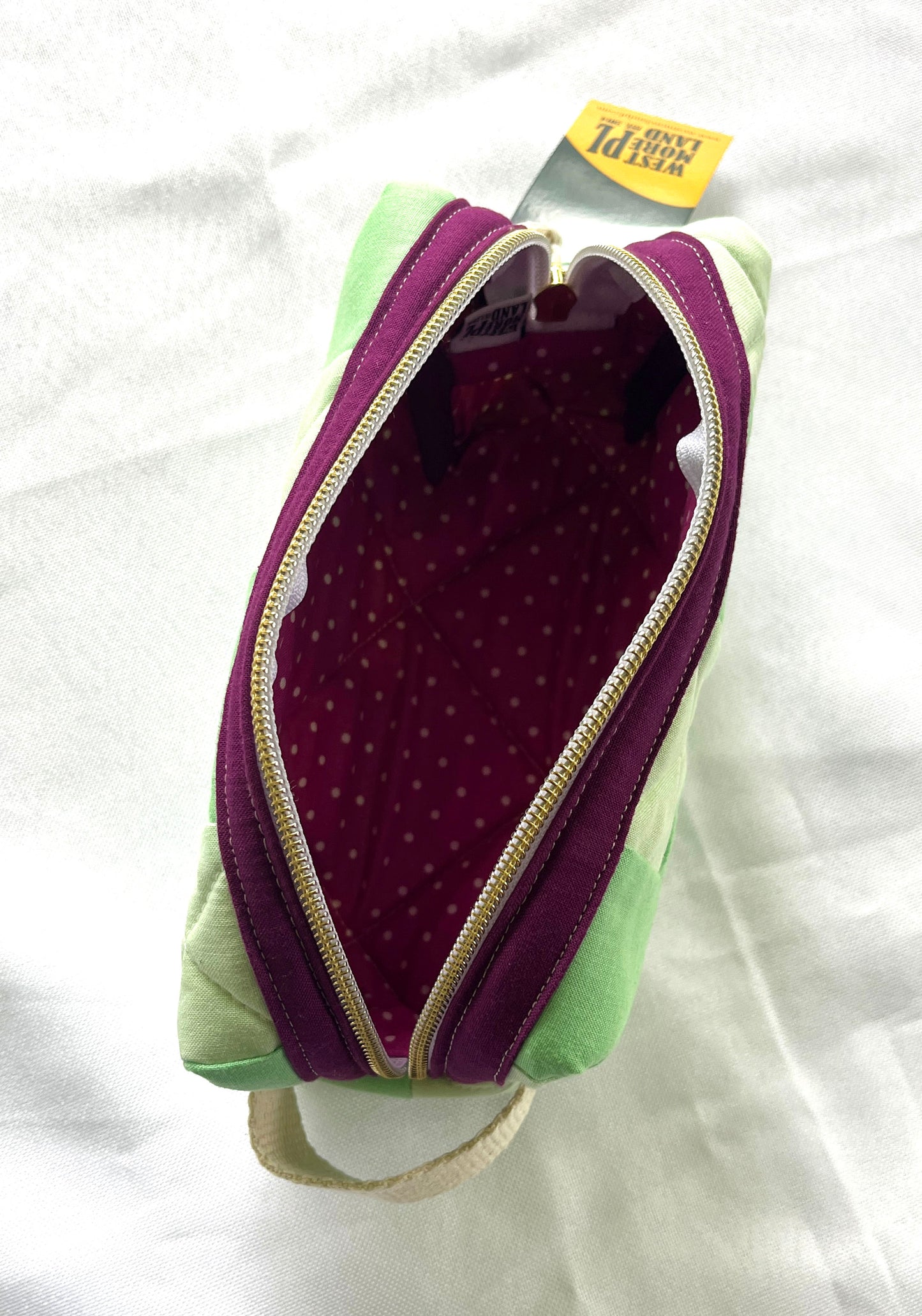 Checkered Quilted Boxy Pouch