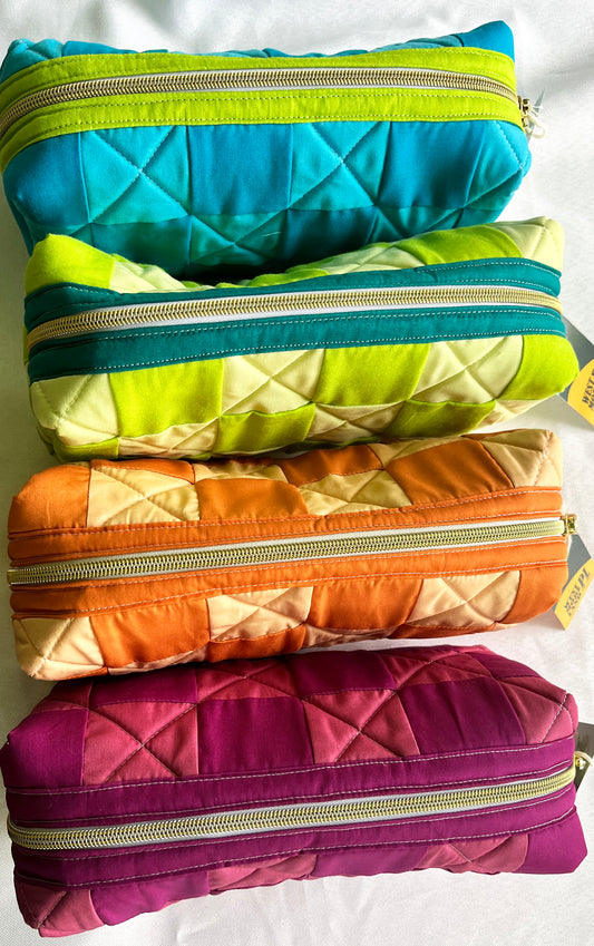Checkered Quilted Boxy Pouch