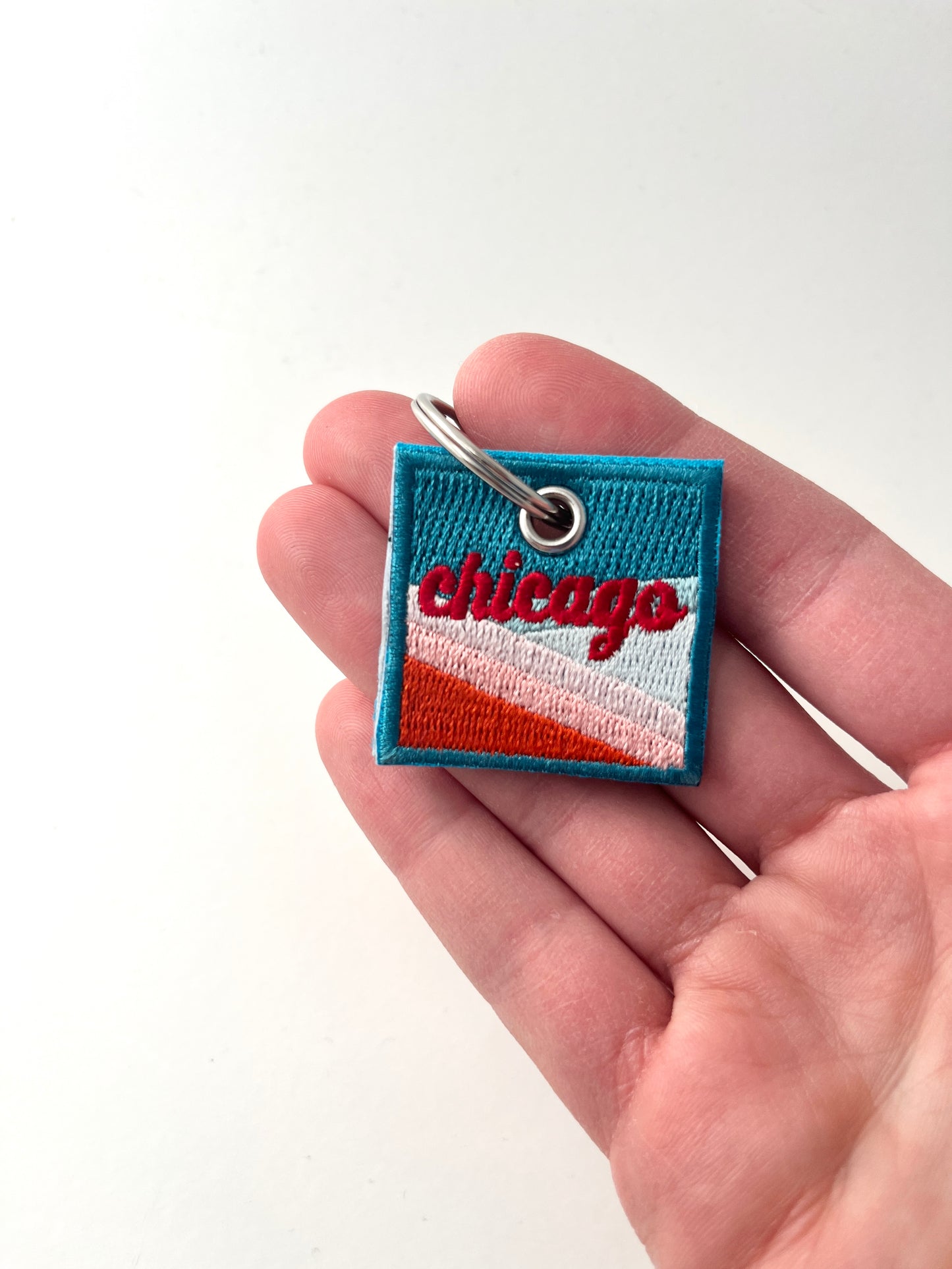 Embroidered Chicago Keychain