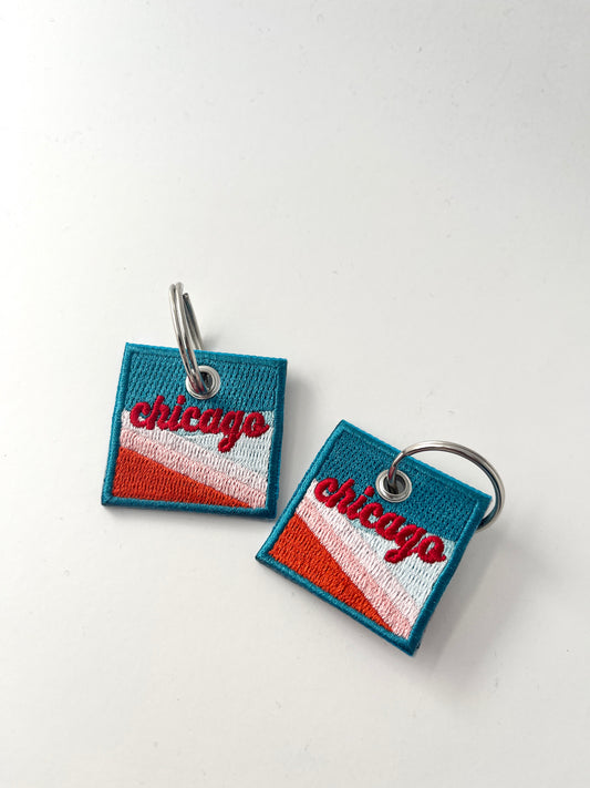 Embroidered Chicago Keychain