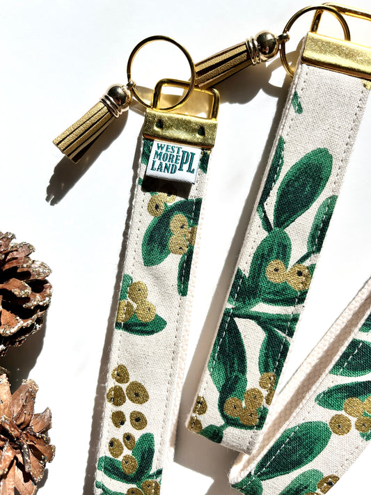 Key Fob Wristlet - Winter Greenery