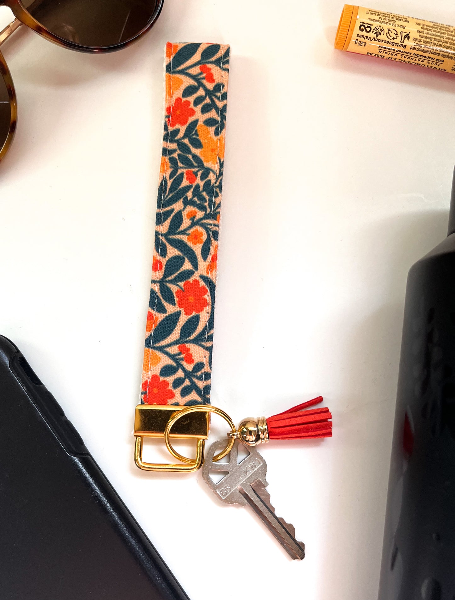 Key Fob Wristlet - Folk Floral