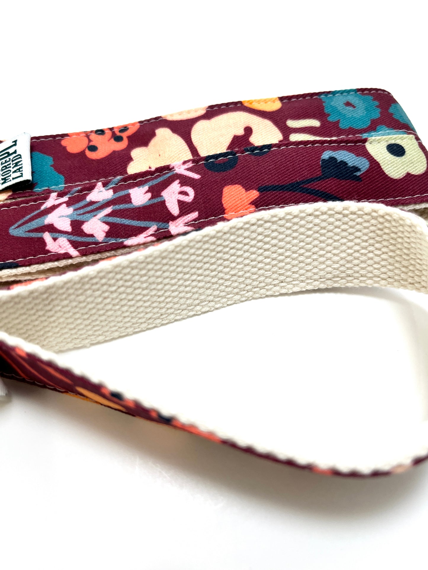 Key Fob Wristlet - Maroon Modern Wildflowers