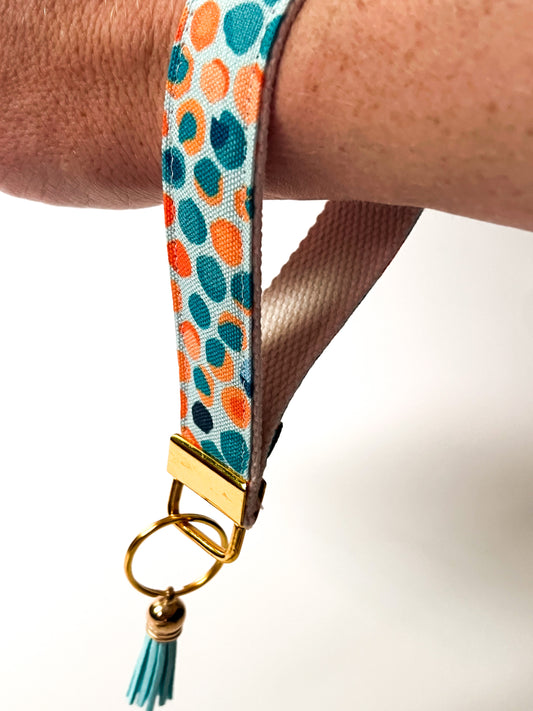 Key Fob Wristlet - Pebble Blue