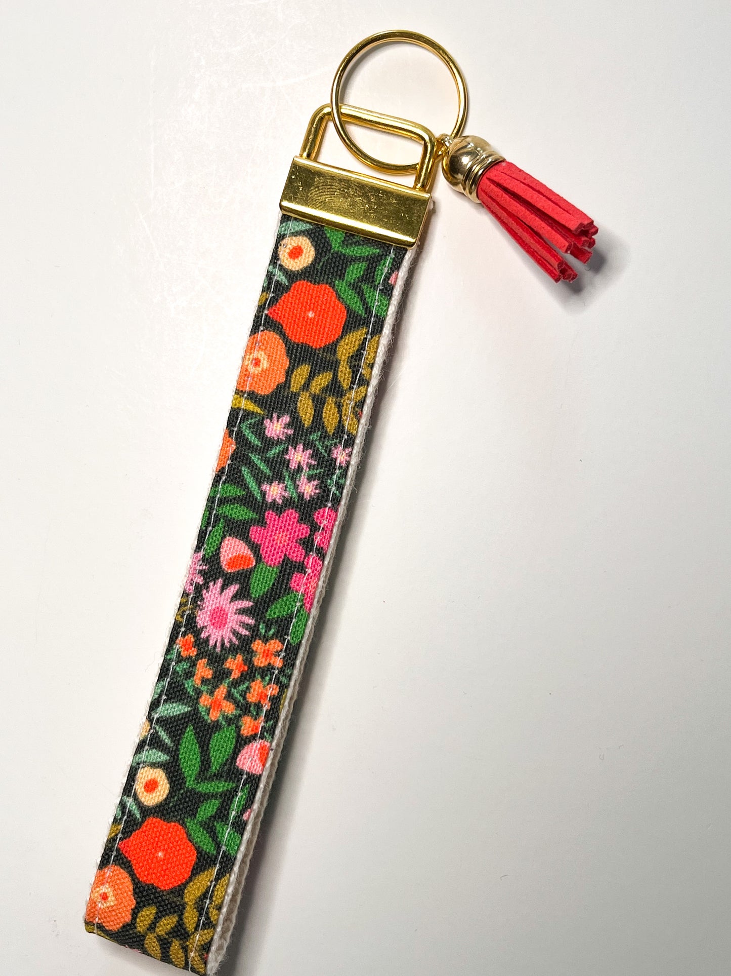 Key Fob Wristlet - Red Poppy Floral