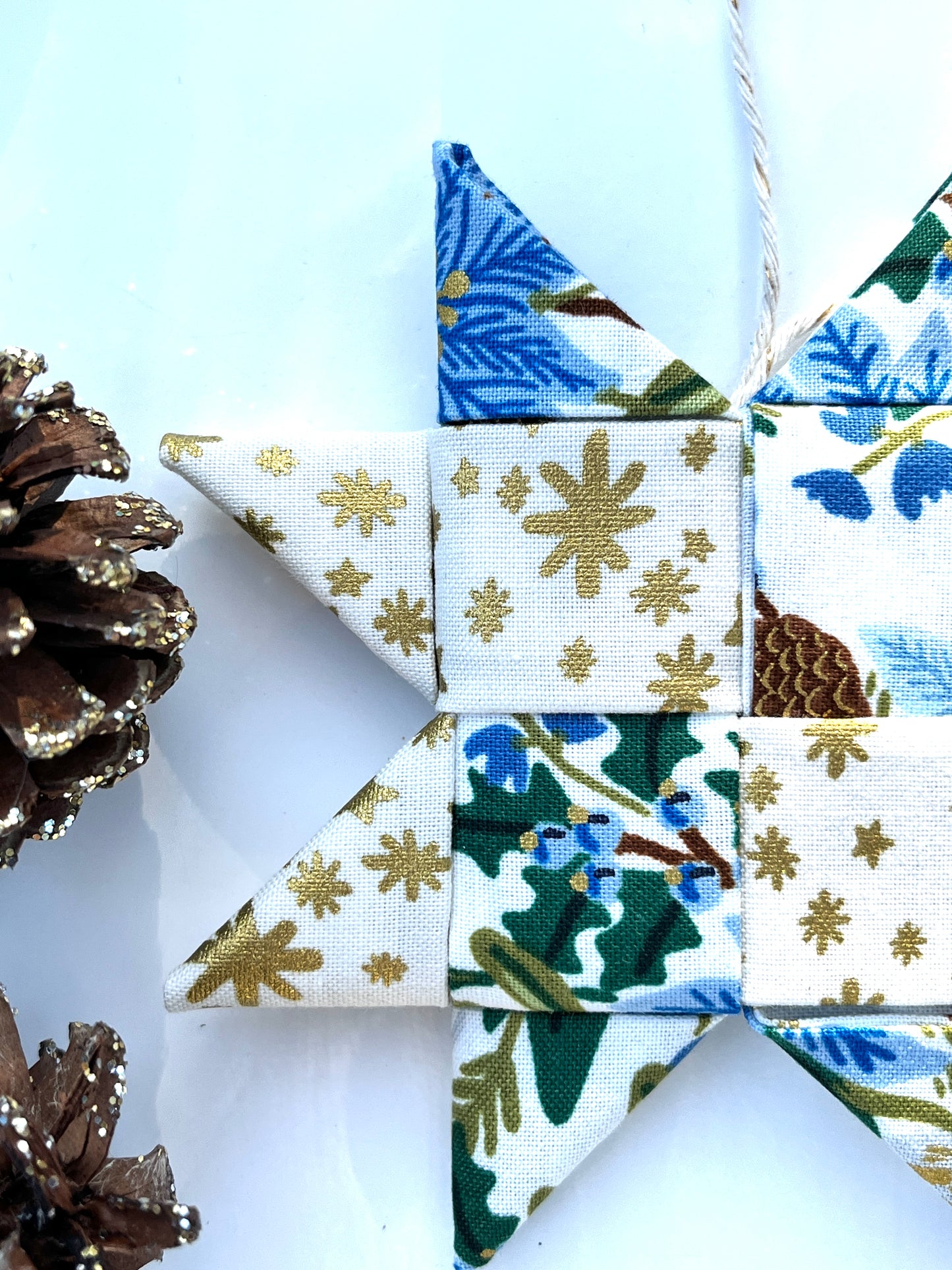 Traditional Holiday Scandinavian Star Fabric Ornaments