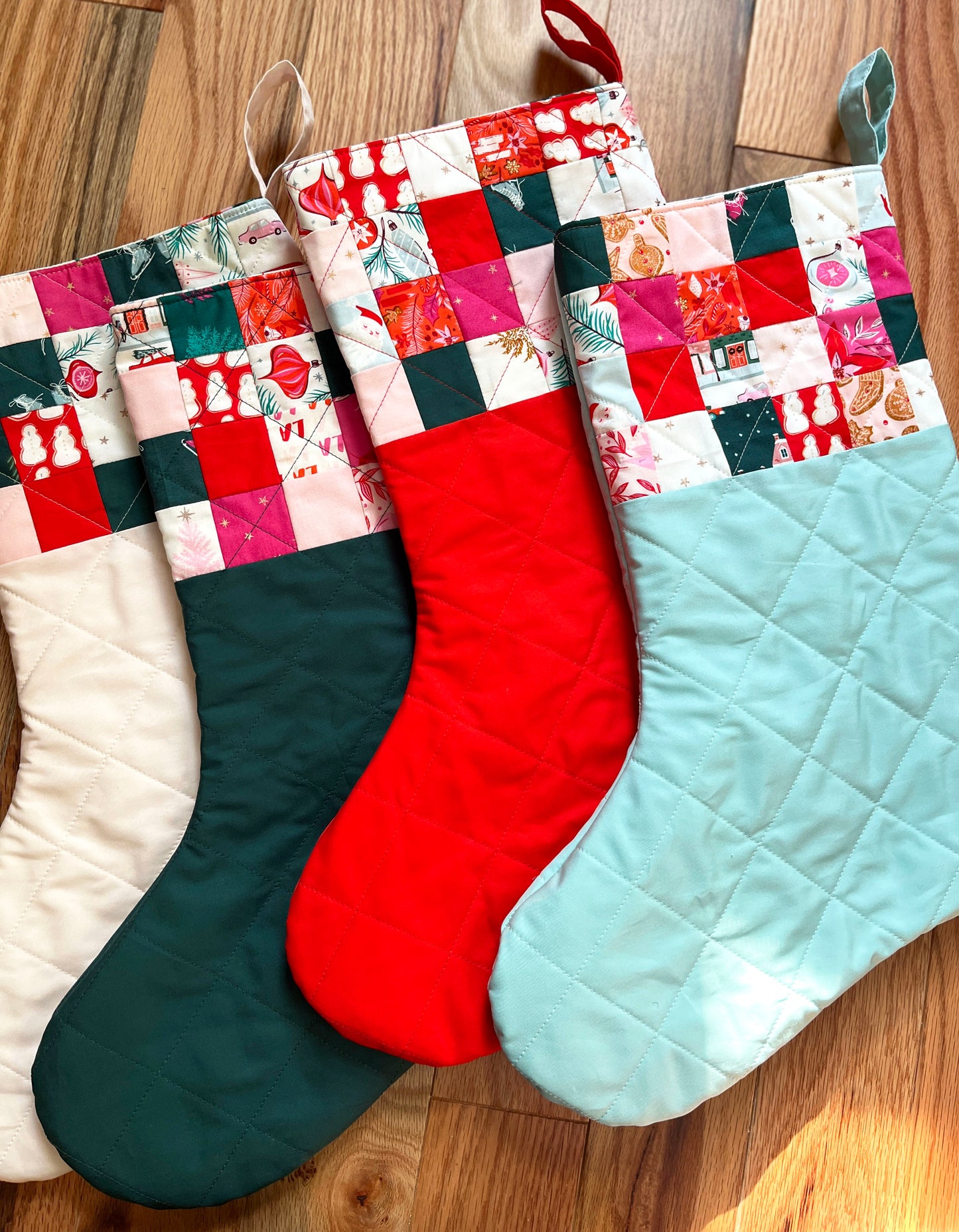 Retro Holiday Quilted Patchwork Stocking