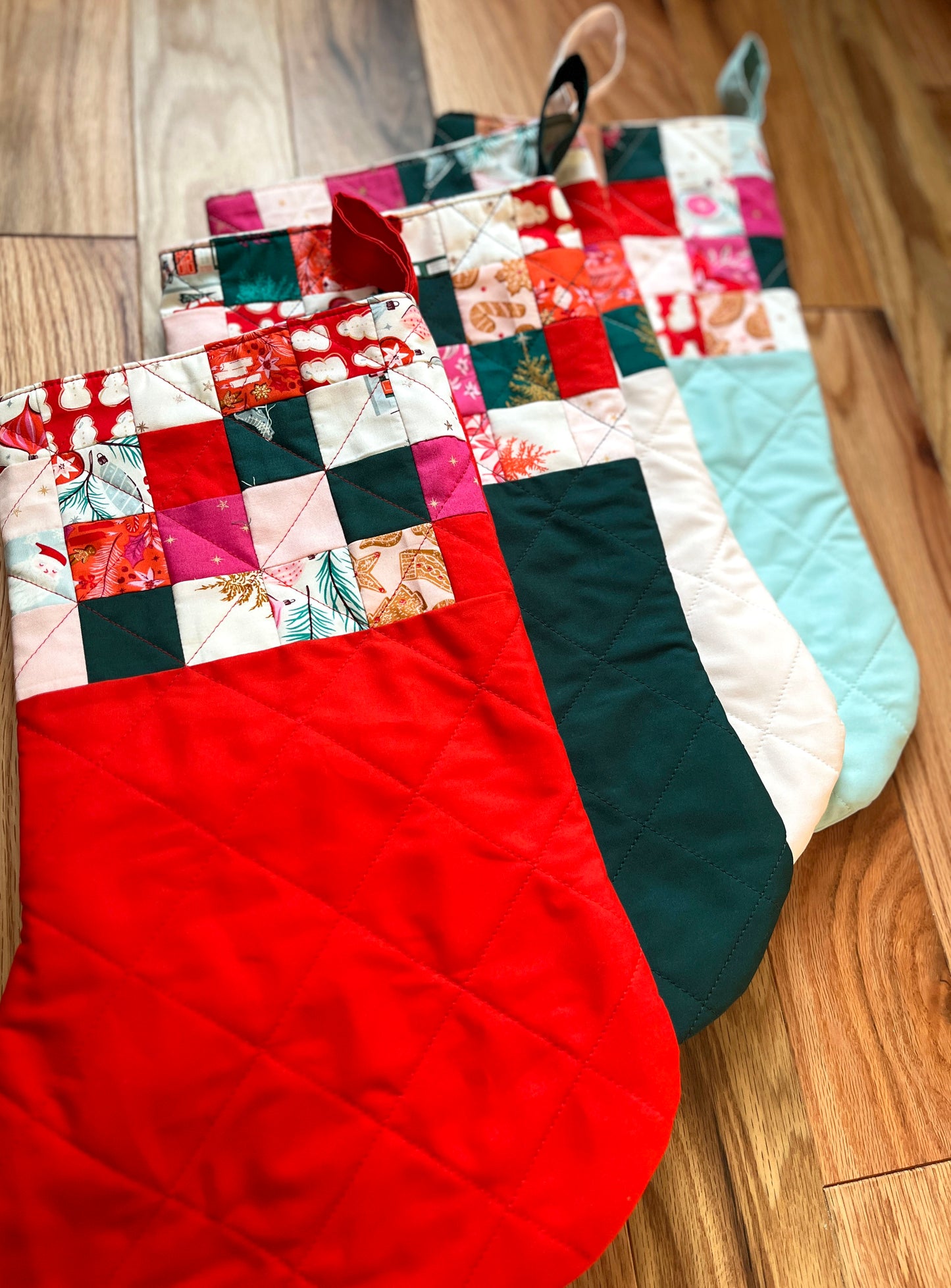 Retro Holiday Quilted Patchwork Stocking