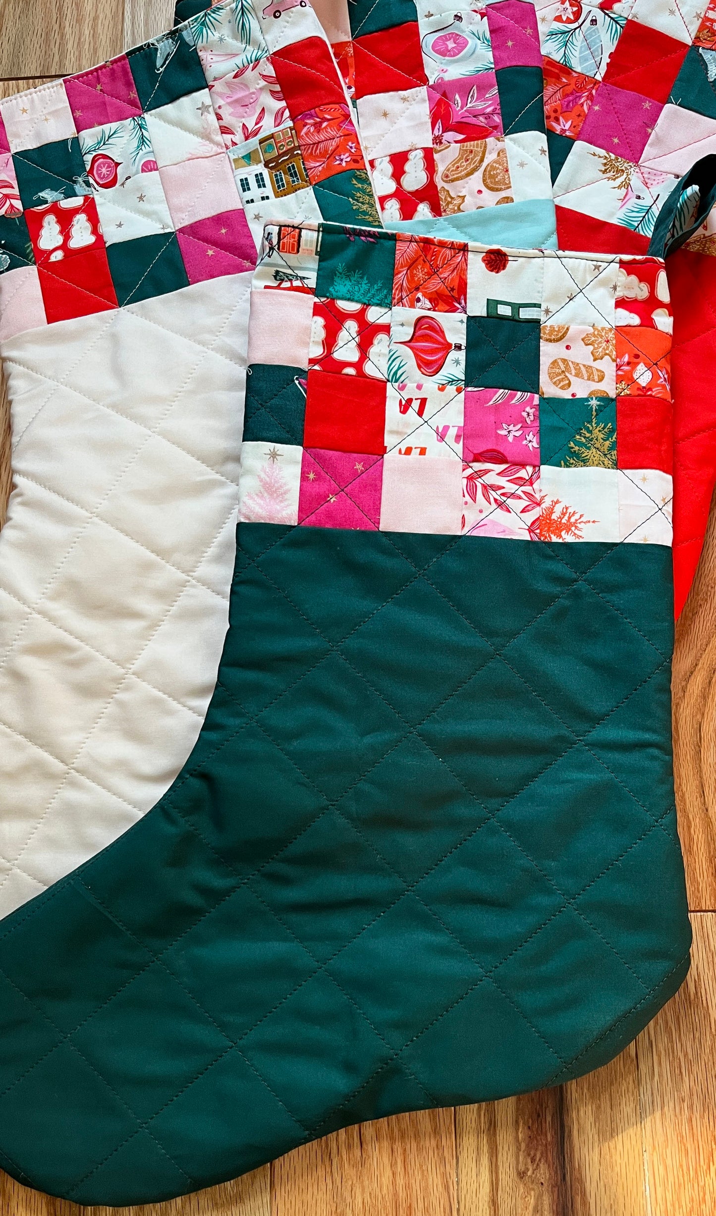 Retro Holiday Quilted Patchwork Stocking