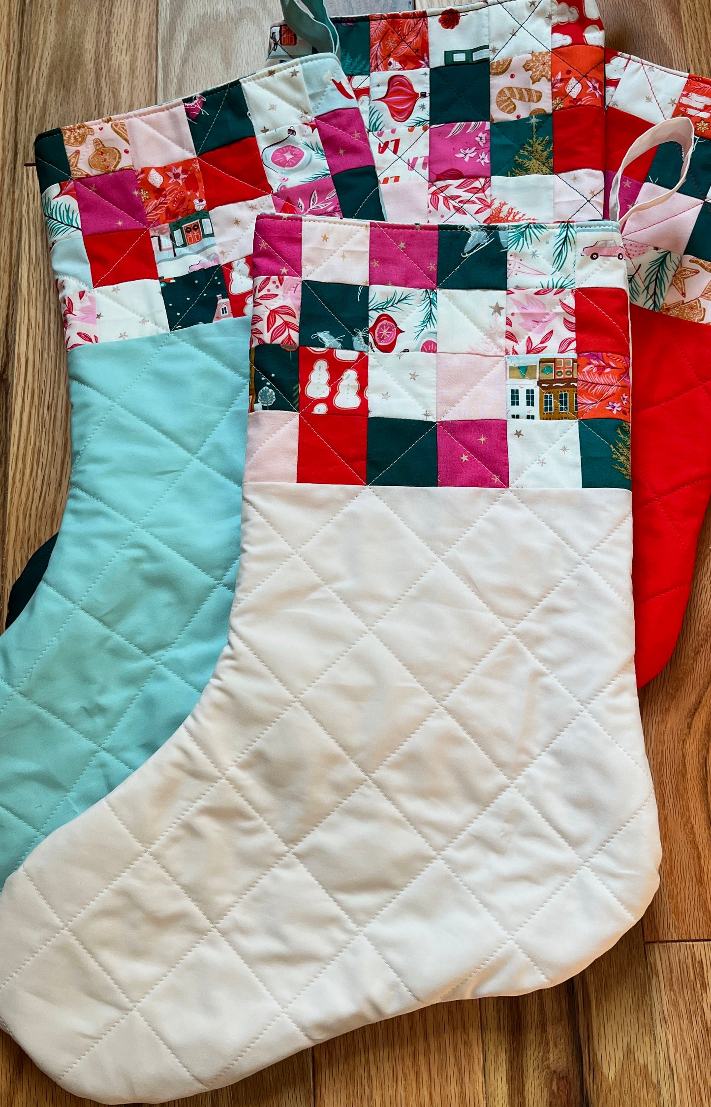 Retro Holiday Quilted Patchwork Stocking